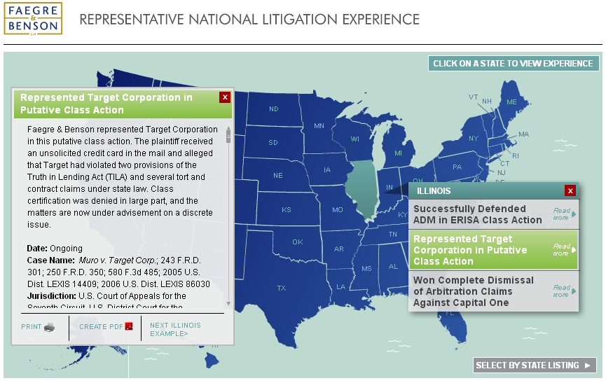 Faegre Litigation Map, law firm marketing, legal marketing, lawmarketing blog
